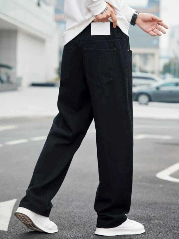 COZYON Men Loose Fit Mid Rise Black Jeans