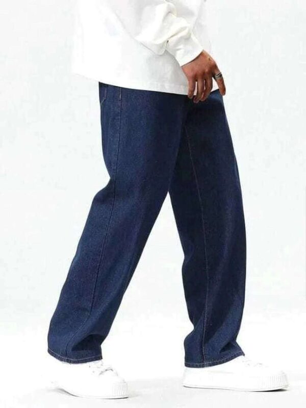 COZYON Men Loose Fit Mid Rise Dark Blue Jeans