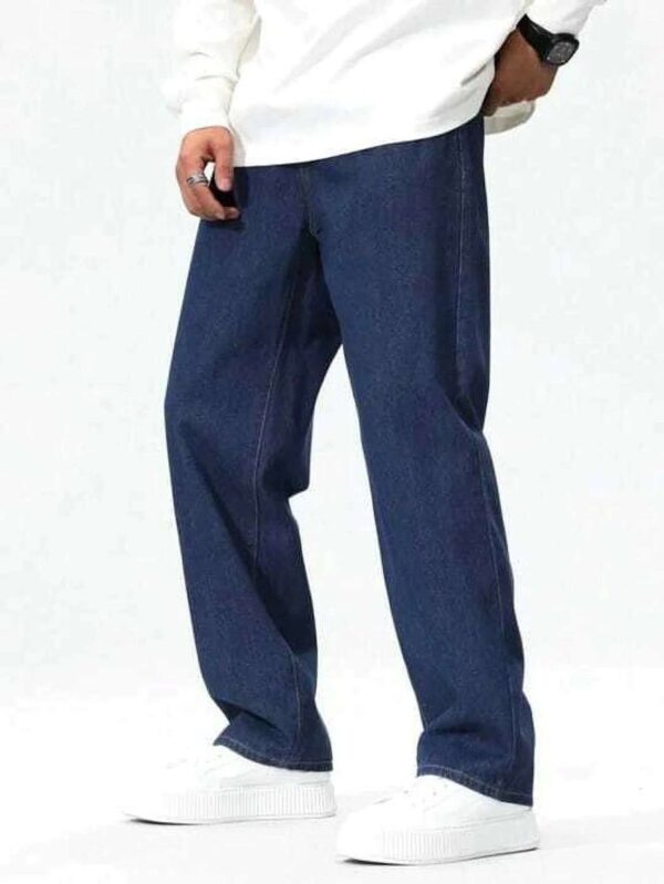 COZYON Men Loose Fit Mid Rise Dark Blue Jeans