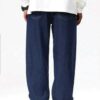 COZYON Men Loose Fit Mid Rise Dark Blue Jeans