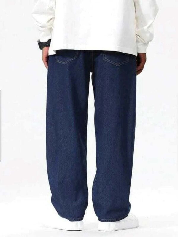 COZYON Men Loose Fit Mid Rise Dark Blue Jeans