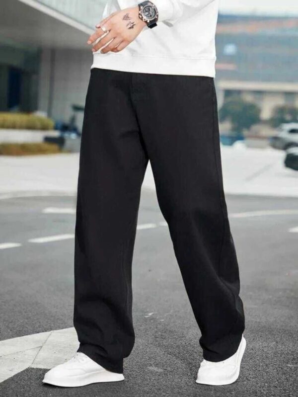 COZYON Men Loose Fit Mid Rise Black Jeans