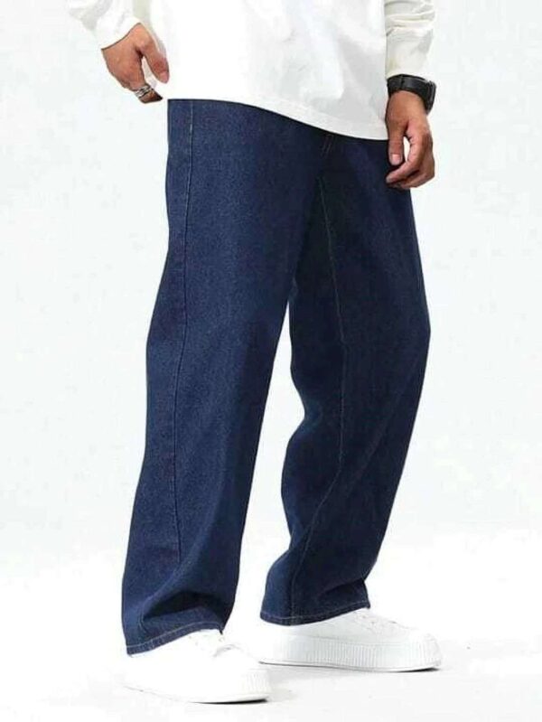 COZYON Men Loose Fit Mid Rise Dark Blue Jeans