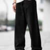 COZYON Men Loose Fit Mid Rise Black Jeans