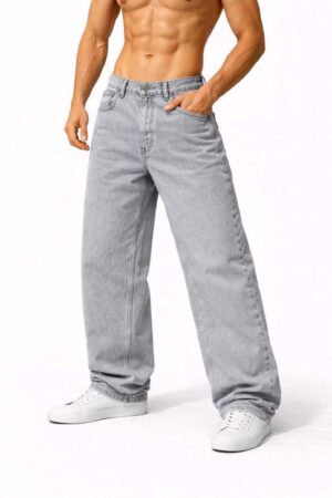 COZYON Men Loose Fit Mid Rise Grey Jeans