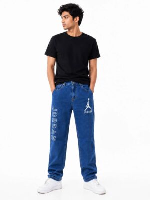 COZYON Men Straight Fit Mid Rise Jordan Blue Jeans